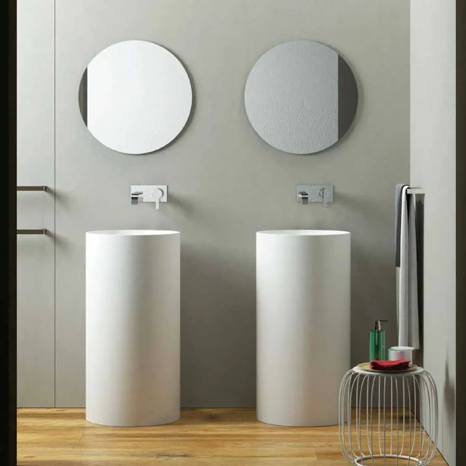Lavabo cilindrico freestanding da terra prodotto in Italia, Rumo Viadurini