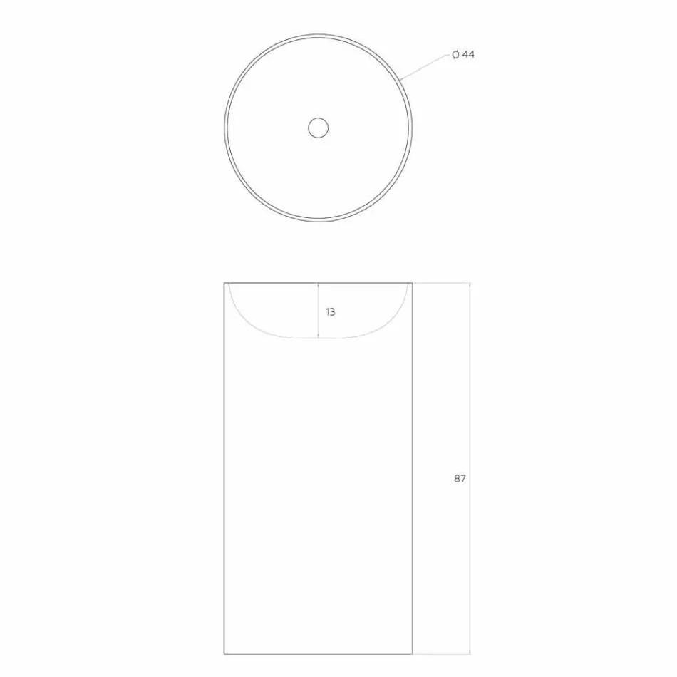Lavabo cilindrico freestanding da terra prodotto in Italia, Rumo Viadurini