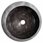 Lavabo circolare da appoggio di design in marmo fatto a mano, Bubbio Viadurini