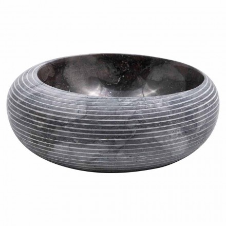 Lavabo circolare da appoggio di design in marmo fatto a mano, Bubbio Viadurini