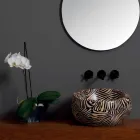 Lavabo circolare moderno da appoggio in ceramica made in Italy Elisa Viadurini