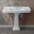 Lavabo Consolle a Colonna in Ceramica Lavorata a Mano L 104 cm - Wollie