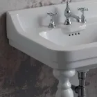 Lavabo consolle classico a doppia vasca in ceramica made Italy, Swami Viadurini