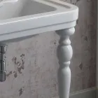 Lavabo consolle classico a doppia vasca in ceramica made Italy, Swami Viadurini