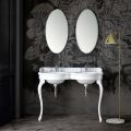 Lavabo Consolle Classico in Ceramica Bianca L 120 cm Made in Italy - Magda