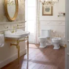 Lavabo Consolle con Doppia Vasca in Ceramica, Made in Italy Vintage - Paulina Viadurini