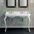 Lavabo Consolle in Ceramica Bianca con Doppia Vasca L 125 cm - Wollie