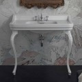 Lavabo consolle in ceramica bianco di design classico made Italy,Swami