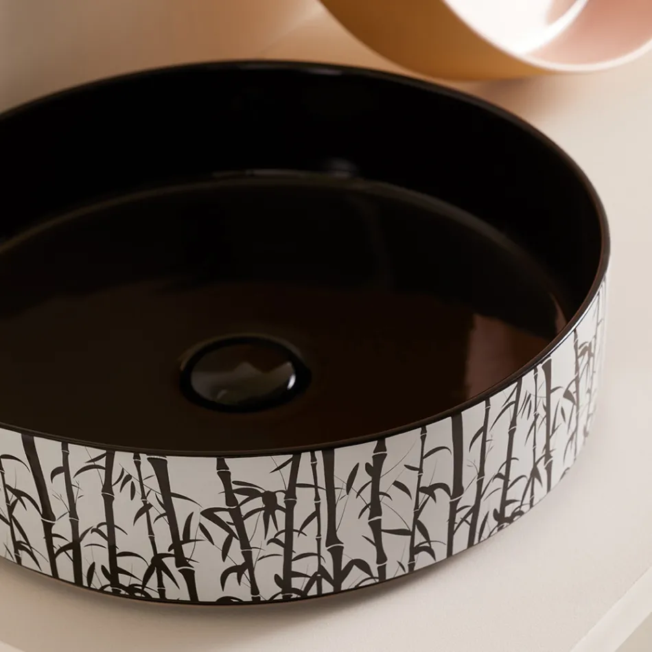 Lavabo d'Appoggio per il Bagno in Grès Porcellanato Made in italy - Busta Viadurini