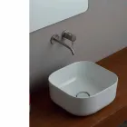 Lavabo da appoggio 37x37cm in ceramica made Italy Star, design moderno Viadurini