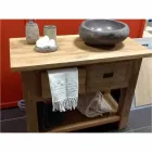 Lavabo da Appoggio Artigianale in Pietra Naturale di Fiume Moderno - Aurea Viadurini