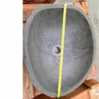 Lavabo da Appoggio Artigianale in Pietra Naturale di Fiume Moderno - Aurea Viadurini