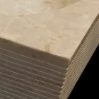 Lavabo da appoggio bianco in pietra naturale, pezzo unico, Zor Viadurini