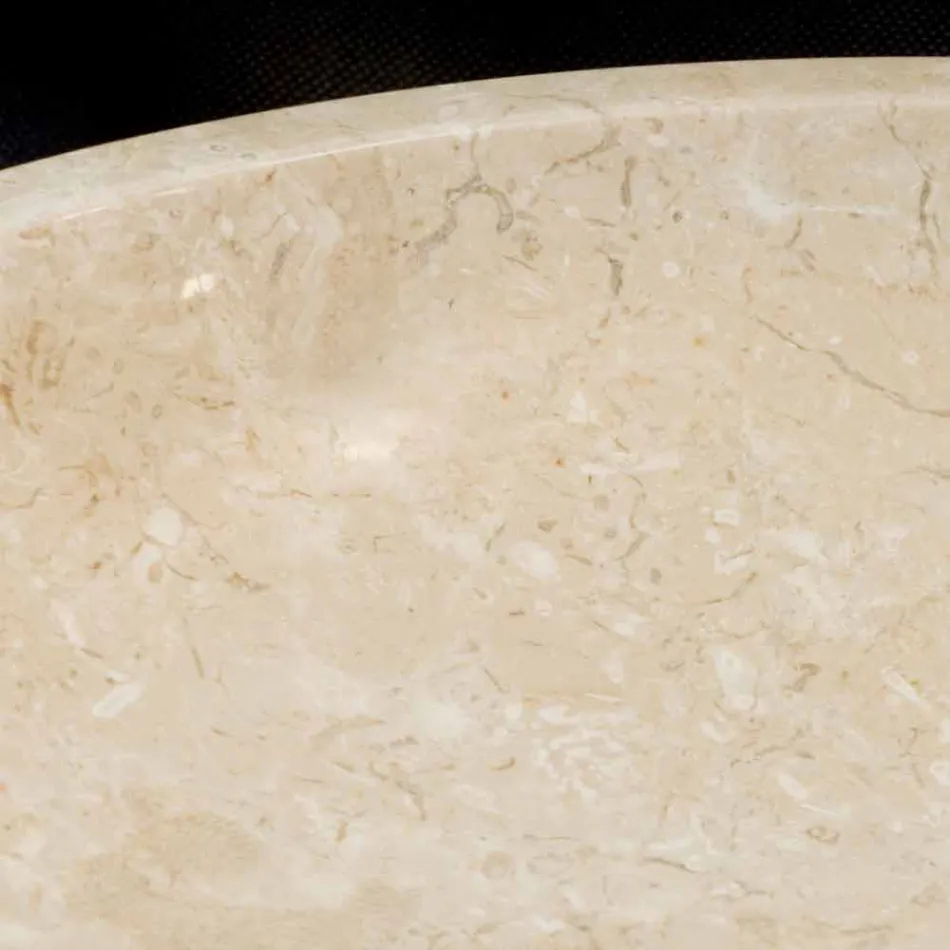 Lavabo da appoggio bianco in pietra naturale Ziva, pezzo unico Viadurini