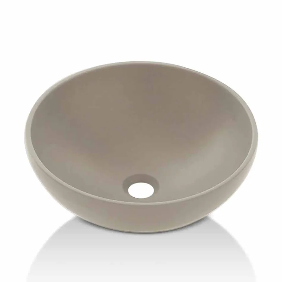 Lavabo da Appoggio Circolare di Design Moderno in Resina Made in Italy – Cavan Viadurini