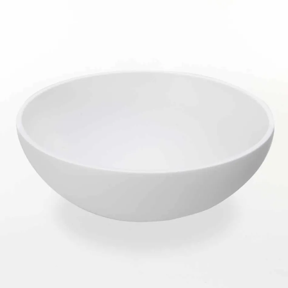 Lavabo da Appoggio Circolare di Design Moderno in Resina Made in Italy – Cavan Viadurini