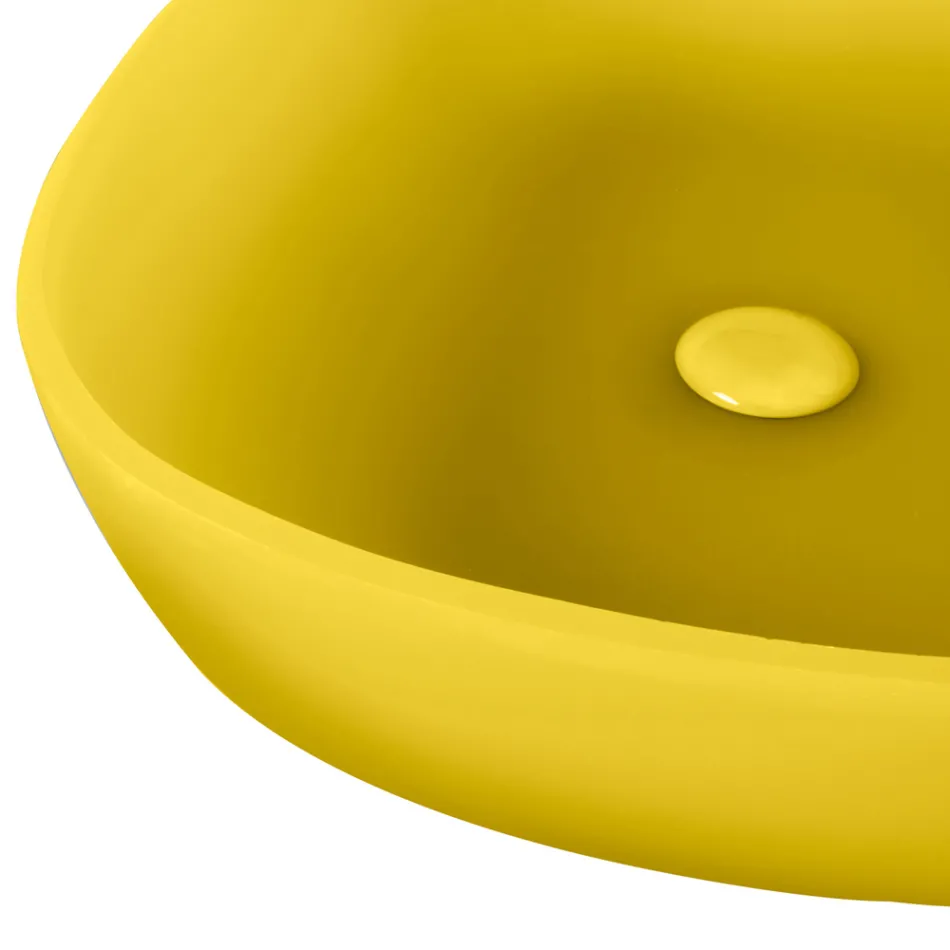 Lavabo da Appoggio Colorato in Resina Stampato Realizzato in Italia - Elba Viadurini