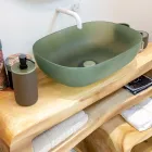 Lavabo da Appoggio Colorato in Resina Stampato Realizzato in Italia - Elba Viadurini
