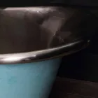 Lavabo da appoggio con finitura in ferro bianco e verderame Cala Viadurini