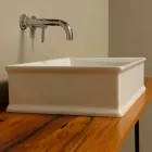 Lavabo da appoggio dal design neoclassico ceramica made  Italy Debora Viadurini