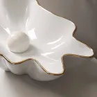 Lavabo da appoggio design ceramica bianco bordo oro made Italy Rayan Viadurini