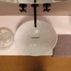 Lavabo da appoggio design ceramica pitonata bianca made Italy Animals Viadurini