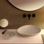 Lavabo da appoggio design ceramica pitonata bianca made Italy Animals Viadurini