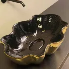Lavabo da appoggio di design ceramica nero e oro made in Italy Cubo Viadurini