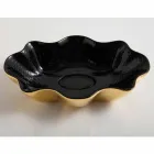 Lavabo da appoggio di design ceramica nero e oro made in Italy Cubo Viadurini