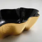 Lavabo da appoggio di design ceramica nero e oro made in Italy Cubo Viadurini