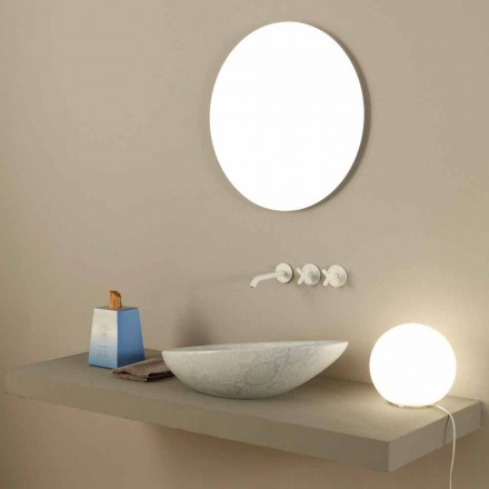 Lavabo da appoggio di design ceramica pitone bianco made Italy Glossy Viadurini