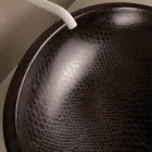 Lavabo da appoggio di design ceramica pitone nero made in Italy Glossy Viadurini