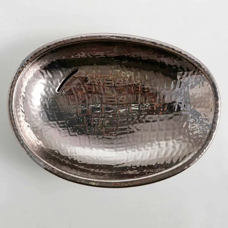 Lavabo da appoggio di design ceramica silver made in Italy Glossy Viadurini
