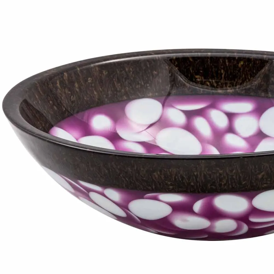 Lavabo da appoggio di design circolare in resina fatto a mano,Buggiano Viadurini