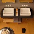 Lavabo da appoggio di design in ceramica rettangolare made Italy Dalia Viadurini