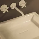 Lavabo da appoggio di design in ceramica rettangolare made Italy Dalia Viadurini