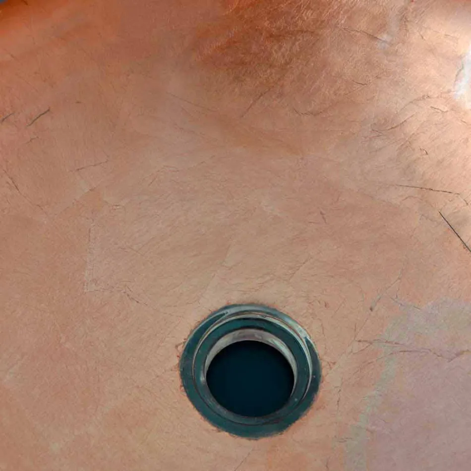 Lavabo da Appoggio di Design in Resina Traspaente e Rame - Salvatore Viadurini