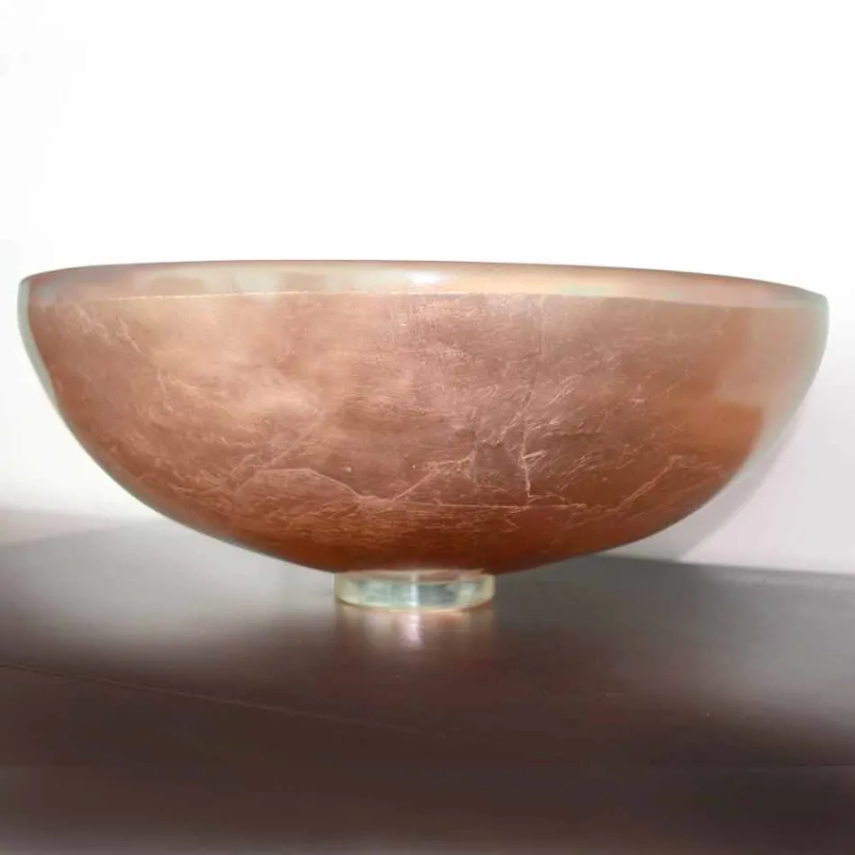 Lavabo da Appoggio di Design in Resina Traspaente e Rame - Salvatore Viadurini