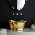 Lavabo da appoggio di design interamente in ottone Calla Viadurini