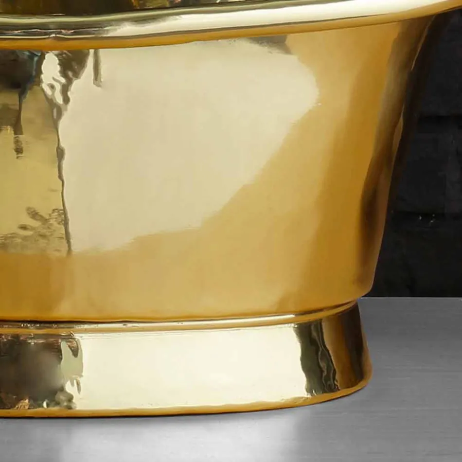 Lavabo da appoggio di design interamente in ottone Calla Viadurini