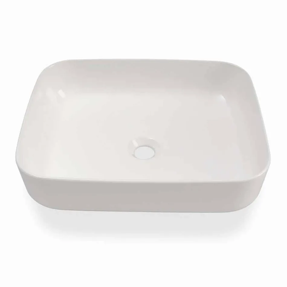 Lavabo da Appoggio di Design Moderno in Ceramica Bianca Made in Italy – Turku Viadurini