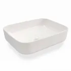 Lavabo da Appoggio di Design Moderno in Ceramica Bianca Made in Italy – Turku Viadurini