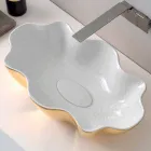 Lavabo da appoggio di design moderno in ceramica fatto in Italia Cubo Viadurini