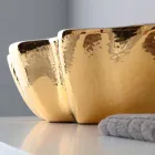 Lavabo da appoggio di design moderno in ceramica fatto in Italia Cubo Viadurini