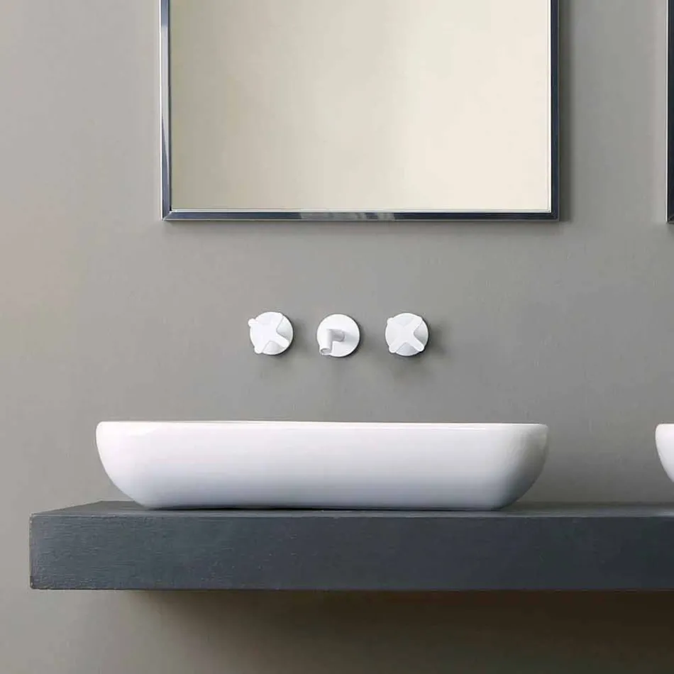 Lavabo da appoggio di design moderno in ceramica made in Italy Sofia Viadurini