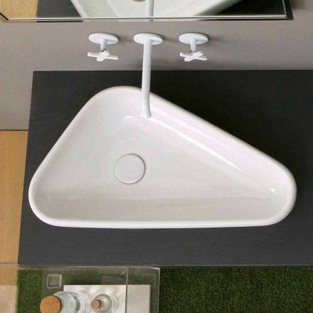 Lavabo da appoggio di design moderno in ceramica made in Italy Sofia Viadurini