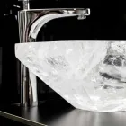 Lavabo da Appoggio Fatto a Mano in Cristallo di Rocca – Falvaterra Viadurini