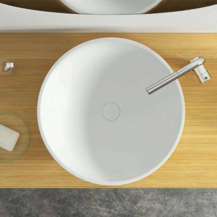Lavabo da appoggio freestanding circolare moderno made in Italy,Donnas Viadurini