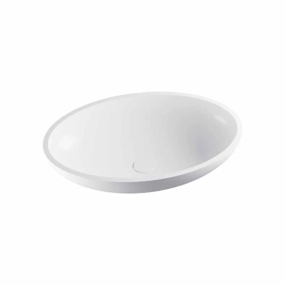 Lavabo da appoggio freestanding ovale prodotto in Italia, Frascati Viadurini