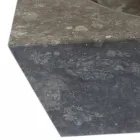 Lavabo da appoggio grigio quadrato in pietra naturale Jiny Viadurini